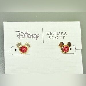 Kenra Scott Mickey Mouse Gold Studs in Red Drusy